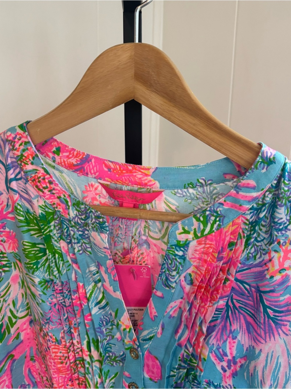 Lilly Pulitzer Golda Top Cay To My Heart Celestial Blue Floral Womens S NWT